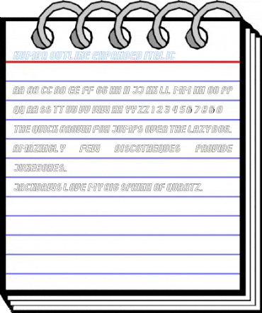 Kumba Outline Expanded Italic Font
