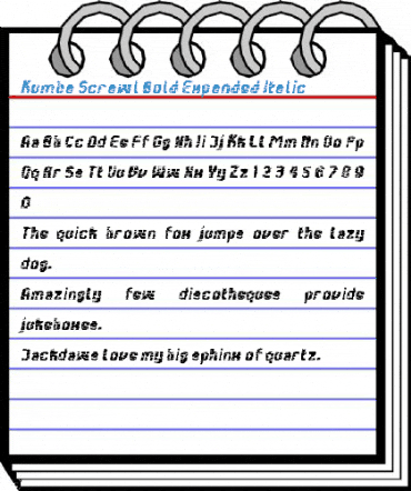 Kumba Scrawl Bold Expanded Italic Font