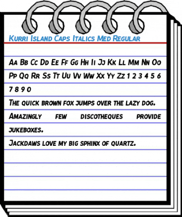 Kurri Island Caps Italics Med Regular Font