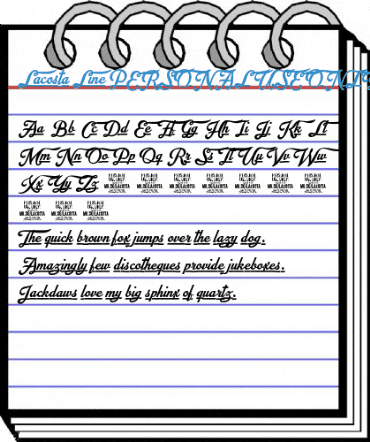 Lacosta Line PERSONAL USE ONLY Regular Font