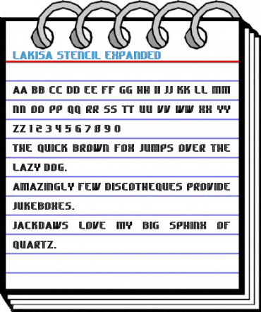 Lakisa Stencil Expanded Font