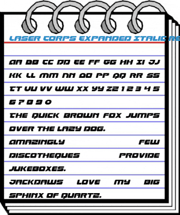 Laser Corps Expanded Italic Regular Font