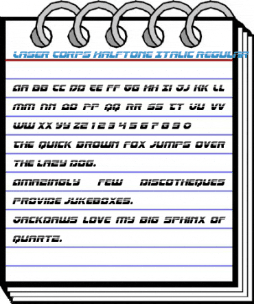 Laser Corps Halftone Italic Regular Font