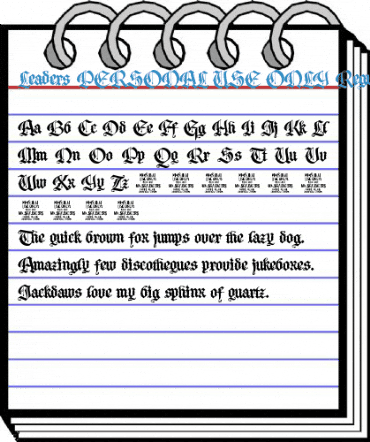 Leaders PERSONAL USE ONLY Regular Font