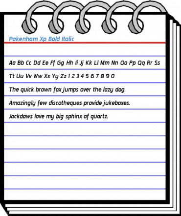 Pakenham Xp Bold Italic Font