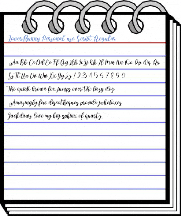 Lover Bunny Personal use Script Regular Font