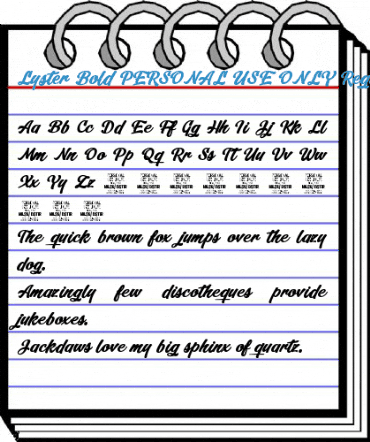 Lyster Bold PERSONAL USE ONLY Regular Font