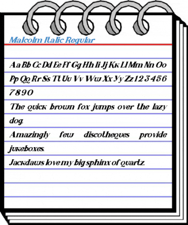 Malcolm Italic Regular Font