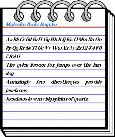 Malcolm Italic Regular Font