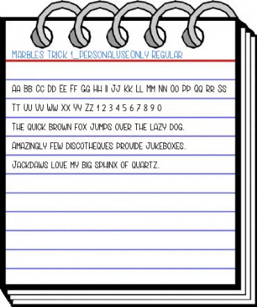 Marbles Trick 1_PersonalUseOnly Regular Font