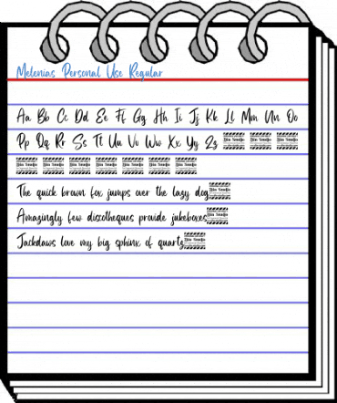 Melenias Personal Use Regular Font