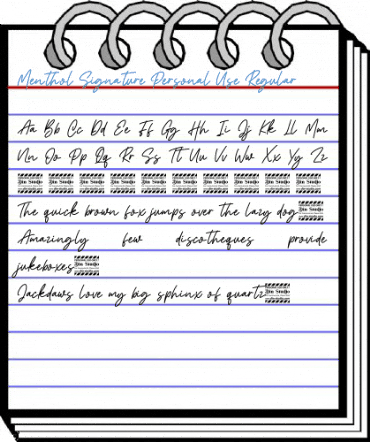 Menthol Signature Personal Use Regular Font