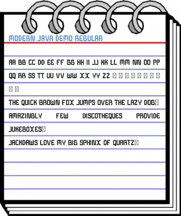 Modern Java Demo Regular Font
