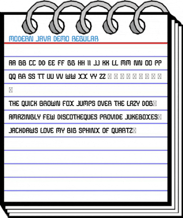 Modern Java Demo Regular Font