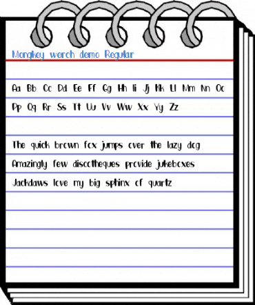 Mongkey werch demo Regular Font