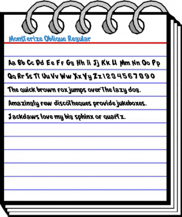 Monsterize Oblique Regular Font