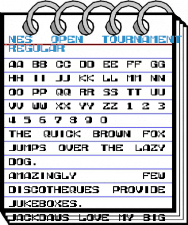 NES Open Tournament Golf Regular Font
