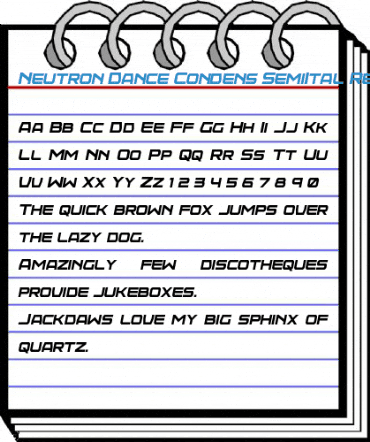 Neutron Dance Condens SemiItal Regular Font