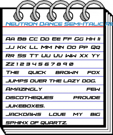 Neutron Dance Semi-Italic Regular Font