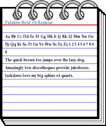 Palatino-Bold Th Regular Font