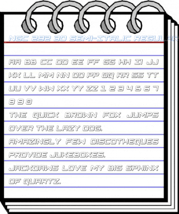 NGC 292 3D Semi-Italic Regular Font