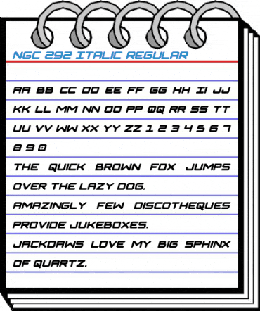 NGC 292 Italic Regular Font