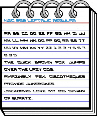 NGC 292 Leftalic Regular Font
