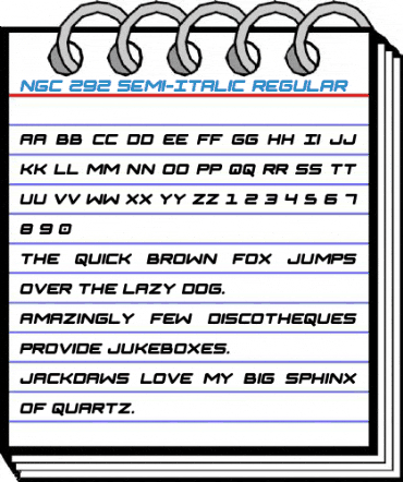 NGC 292 Semi-Italic Regular Font