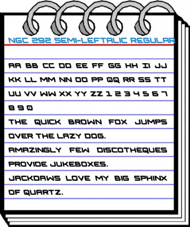 NGC 292 Semi-Leftalic Regular Font