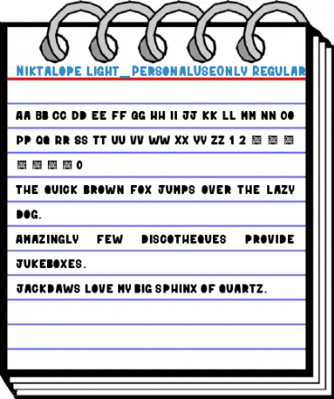 Niktalope light_PersonalUseOnly Regular Font
