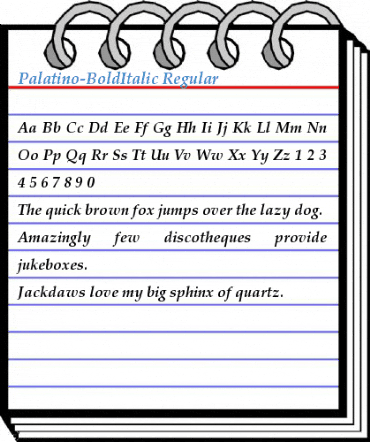 Palatino-BoldItalic Regular Font