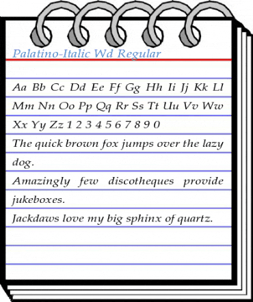 Palatino-Italic Wd Regular Font