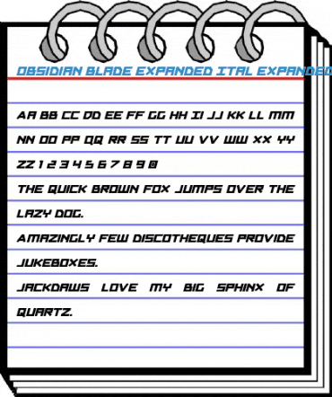 Obsidian Blade Expanded Ital Font