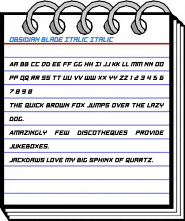 Obsidian Blade Italic Italic Font