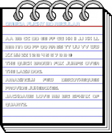Omega Flight 3D Regular Font