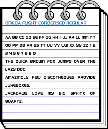 Omega Flight Condensed Regular Font