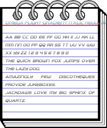Omega Flight Gradient Italic Regular Font