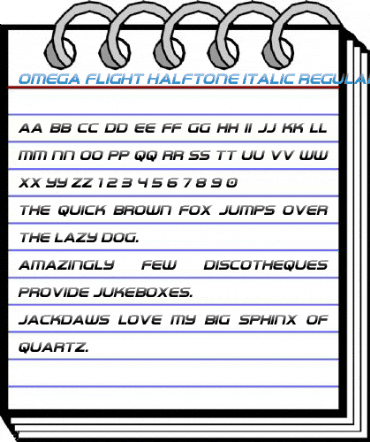 Omega Flight Halftone Italic Regular Font