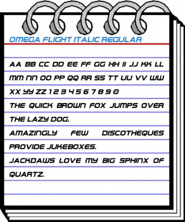 Omega Flight Italic Regular Font