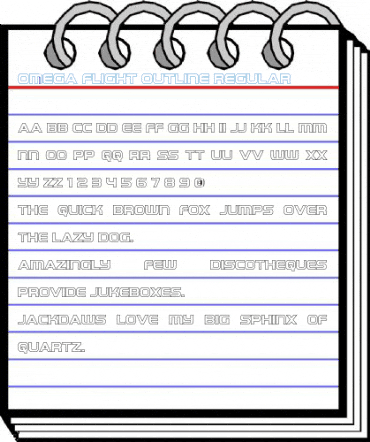 Omega Flight Outline Regular Font