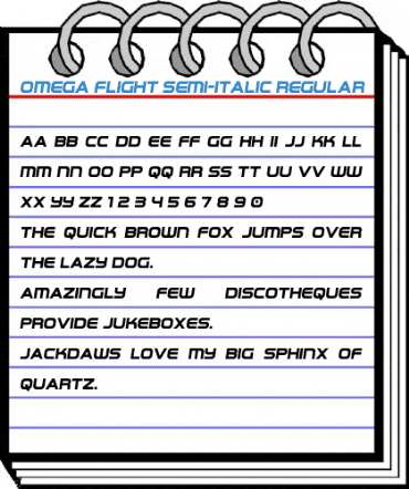 Omega Flight Semi-Italic Regular Font