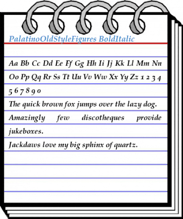PalatinoOldStyleFigures BoldItalic Font