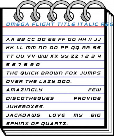 Omega Flight Title Italic Regular Font