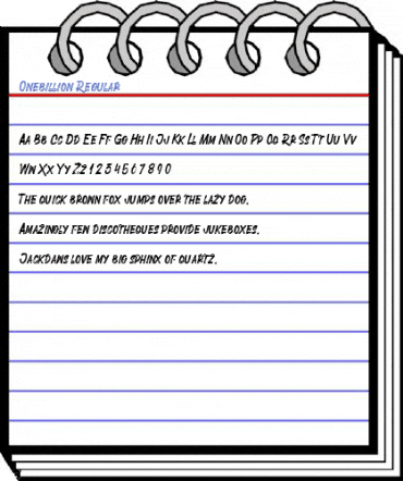 Onebillion Regular Font