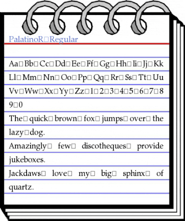 PalatinoR Regular Font