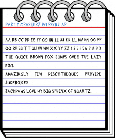 Party Crasherz PG Regular Font