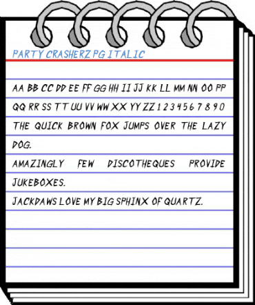 Party Crasherz PG Italic Font