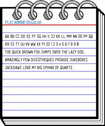 Plat Nomor Regular Font