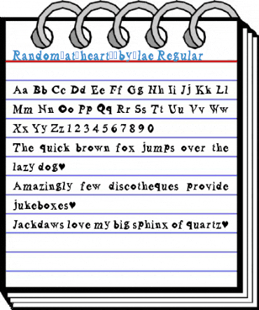 Random_at_heart__by_lae Regular Font