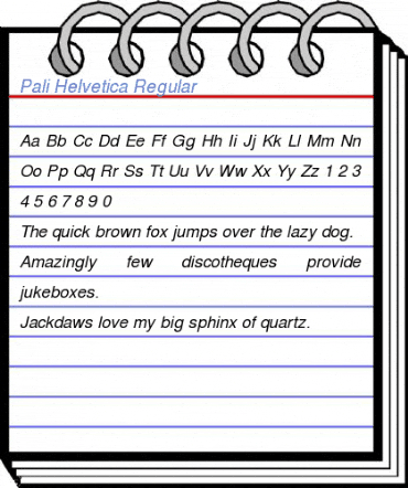 Pali Helvetica Regular Font